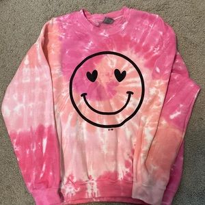 Smiley tie dye crewneck